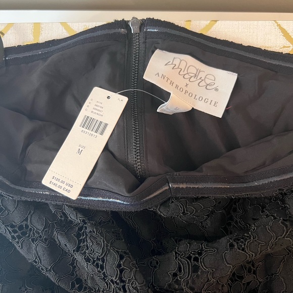 Anthropologie X Mare Mare Black Corseted Lace Strapless Tube Top Anthro - Picture 7 of 7